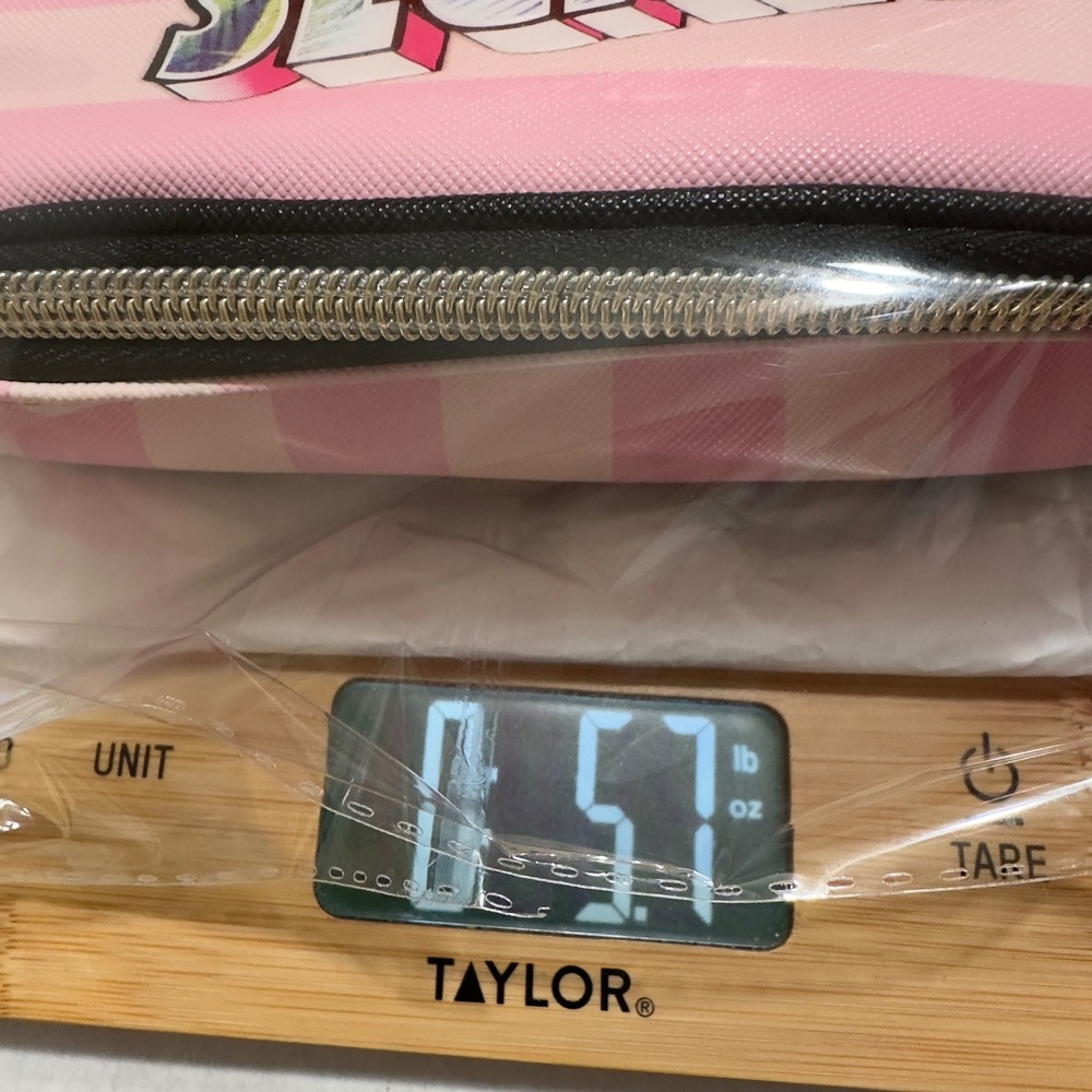 Victorias Secret Pink Striped Greetings From Tropical Makeup Travel Bag Case - Picture 9 of 9